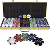 Texas' Finest Golden Pokerset - 500 Pokerchips - Casino Speelkaarten - Poker - Pokersets - Chipnummering