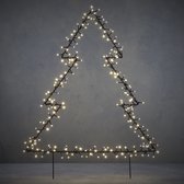 Luca Lighting Garden d'Light Kerstboom Tuinsteker met Klassiek Witte LED Verlichting - L72 x H100 cm - Zwart