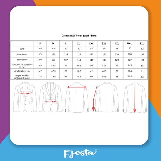 Veste Fjesta© Oeteldonk avec emblèmes - Luxe - Homme - Taille 60 - Déguisements Homme - Carnaval