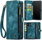 2 in 1 Leren Wallet + Case - iPhone 11 6.1 inch - Blauw - Caseme