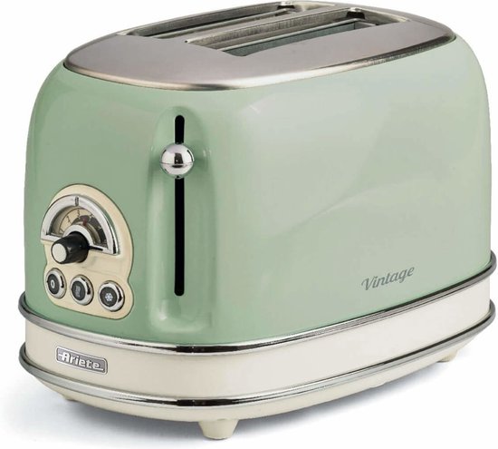 Ariete 0155/04 - Vintage broodrooster - 2 sneden - met tosti-klemmen - 810 Watt - groen