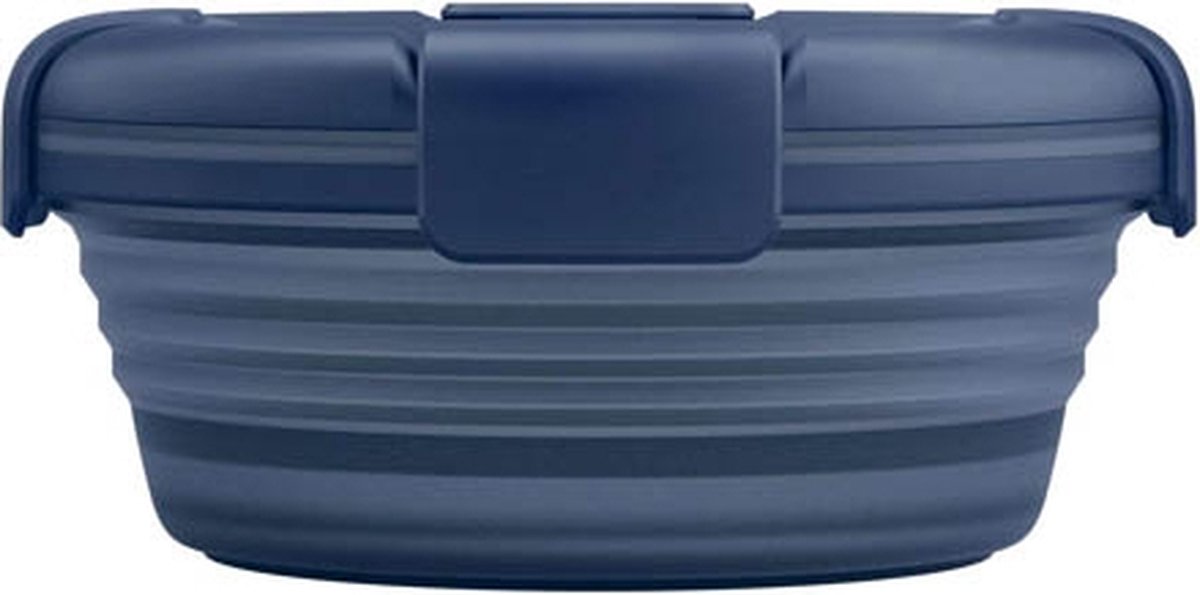 Stojo - Bowl - Vershouddoos / Lunchbox - met Deksel - 1,1 liter - Opvouwbaar - Herbruikbaar - Denim - Doorzichtig