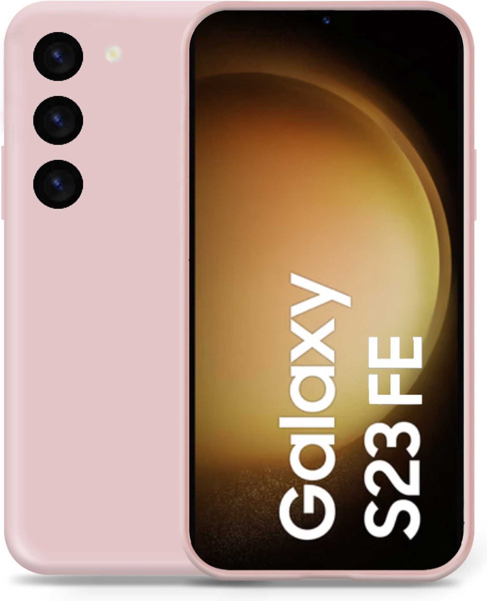 Geschikt voor Samsung Galaxy S23 FE - Hoesje- Suède Back Cover Case Rose