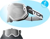 TORC ® Finished Motorbril - Anti-Fog & Krasbestendige Lens - Inclusief Microfiber Hoesje – Anti Slip Band -Ook Geschikt voor Snowboarden - Licht Flexibel Frame met 3-Laags Foam Voering - Extra Heldere Lens Inbegrepen.