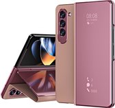 Lunso - Geschikt voor Samsung Galaxy Z Fold5 - Window view cover hoes - Rose Goud