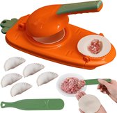 "Dumpling Maker Set - Creëer Perfecte Gevulde Deegwaren in Jouw Keuken - Oranje Keukenhulpmiddel met Diverse Mallen en Deegroller voor Authentieke Dumplings - Eenvoudig Zelfgemaakt Genieten van Culinaire Creaties"