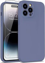 Lunso - Geschikt voor iPhone 15 Pro Max - Hoesje Flexibel silicone Backcover - Lavendel