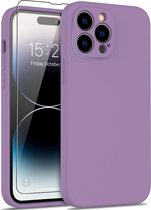 Lunso - iPhone 15 Pro - Coque Arrière Flexible en Silicone - Violet