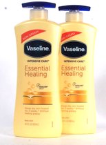 Vaseline Essential Healing With Pump Body Lotion - 2 x 600 ml