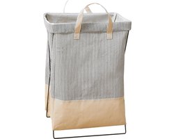 Lexorion Engels -Wasmand - Wasmanden - Wasmand Inklapbaar - Opvouwbare Wasmanden - 36cm x 28cm x 59cm - Ijzeren Pijpenrek