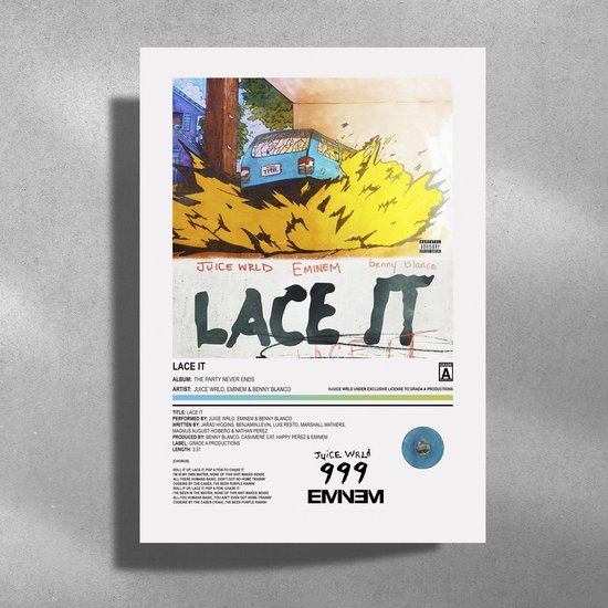 Juice WRLD - Lace It - Metalen Poster 30x40cm - The Party Never Ends