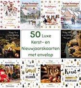 50 Luxe Kerstkaarten en Nieuwjaarskaarten met Enveloppen - 5x10