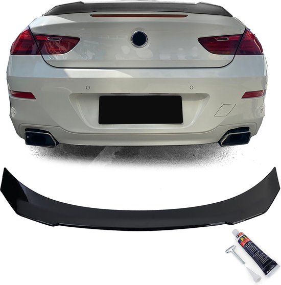 Qiilu Universele Auto Achterbumper Haaienvin Spoiler Diffuser ABS Mini Spoiler voor Spoiler Dak Wing Air Vortex (Zwart)(Helder zwart