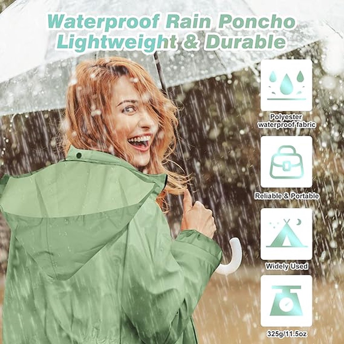 33,000ft Regenjas voor heren, lichtgewicht, waterdicht, opvouwbaar, pullover met capuchon en reflector voor fietsen, wandelen, outdoor, Donkerblauw, M