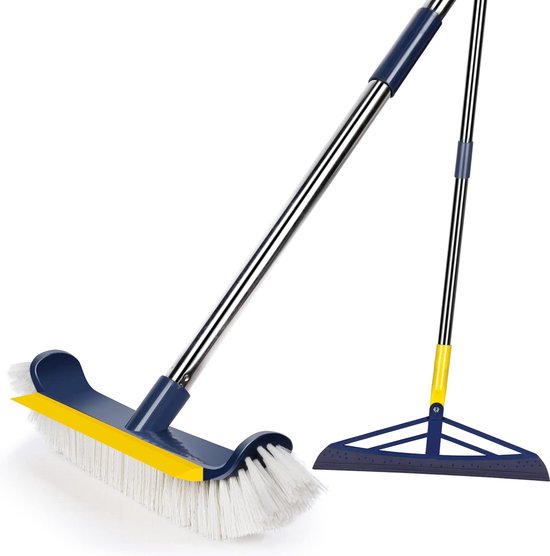 Foto: Myiosus scrubber with handle floor scrubber with a 120 cm long handle cleaning brush bathroom with hard bristles with 1 floor squeegee brush suitable for bathroom pool kitchen floor tile