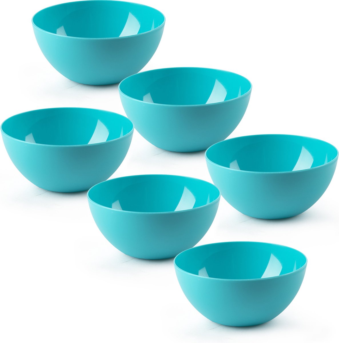 Plasticforte kommetjes/schaaltjes - 6x - dessert/ontbijt - kunststof - D17 x H8 cm - blauw
