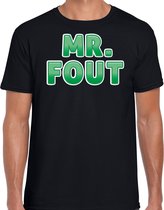 Bellatio Decorations verkleed t-shirt voor heren - Mr. Fout - zwart/groen - carnaval S