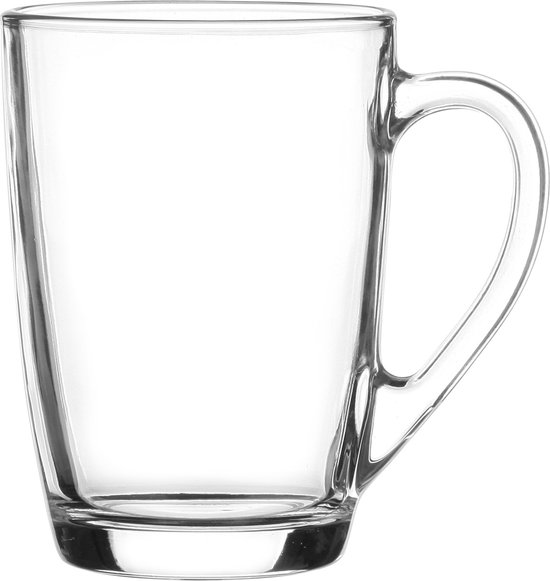 Glasmark Theeglazen/koffie glazen model York - transparant glas - 6x stuks - 300 ml