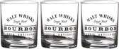 Urban Living Verres à whisky Comptoir - verre décoré - 3x pièces - 280 ml