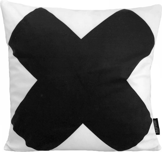 Sierkussen Big Black Cross / Kruis | 45 x 45 cm | Katoen/Polyester