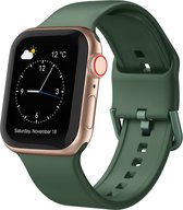 Siliconen bandje - geschikt voor Apple Watch series 1/2/3/4/5/6/7/8/9/SE/SE 2/Ultra/Ultra 2 met case size 42 mm / 44 mm / 45 mm / 49 mm - Legergroen
