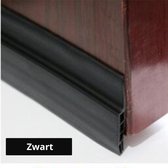 Tochtstrip tape voor deur raam zelfklevende schuimtape isolatiestrook weerstrippen type D 9 mm x 6 mm x 5 meter, 2 afdichtingen totaal 10 m zwart