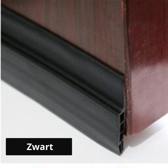 V&P Boudin de porte - Boudin de porte réglable - Boudin de porte autocollant pour portes - Boudin de porte - Coussin de boudin de porte - Ruban anti-tirage - Durable - Isolation - Zwart - 100 cm x 5 cm