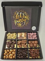 Luxe Belgische Chocolade Proeverij Pakket met Mystery Card 'Let's Party'