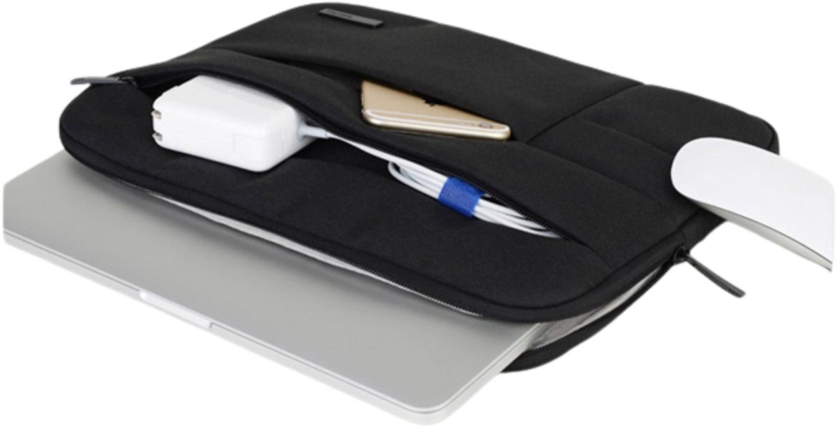 Tech Supplies | Soft Sleeve met extra accessoiresvakken voor de Apple Macbook Air / Pro (Retina) 14