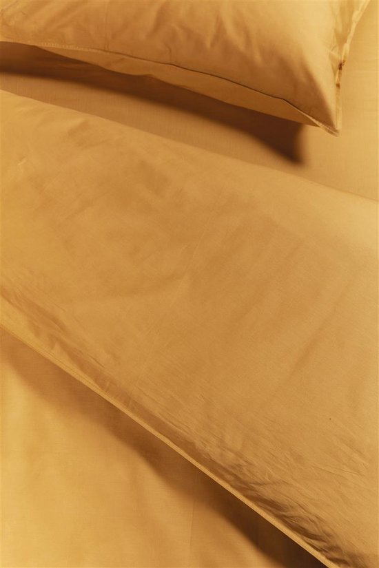 Ambiante Cotton Uni dekbedovertrek - Effen - Tweepersoons - 200x200/220 - Oker van Ambiante — afbeelding 5