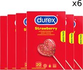 Durex - Condooms - Strawberry - 20st x 6 - Voordeelverpakking