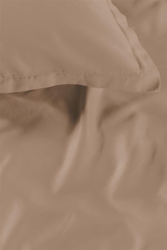 Ambiante Satin Uni dekbedovertrek - Tweepersoons - 200x200/220 cm - Taupe van Ambiante — afbeelding 2