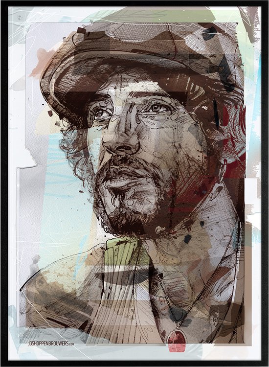 Bruce Springsteen 02 print 51x71 cm *ingelijst & gesigneerd