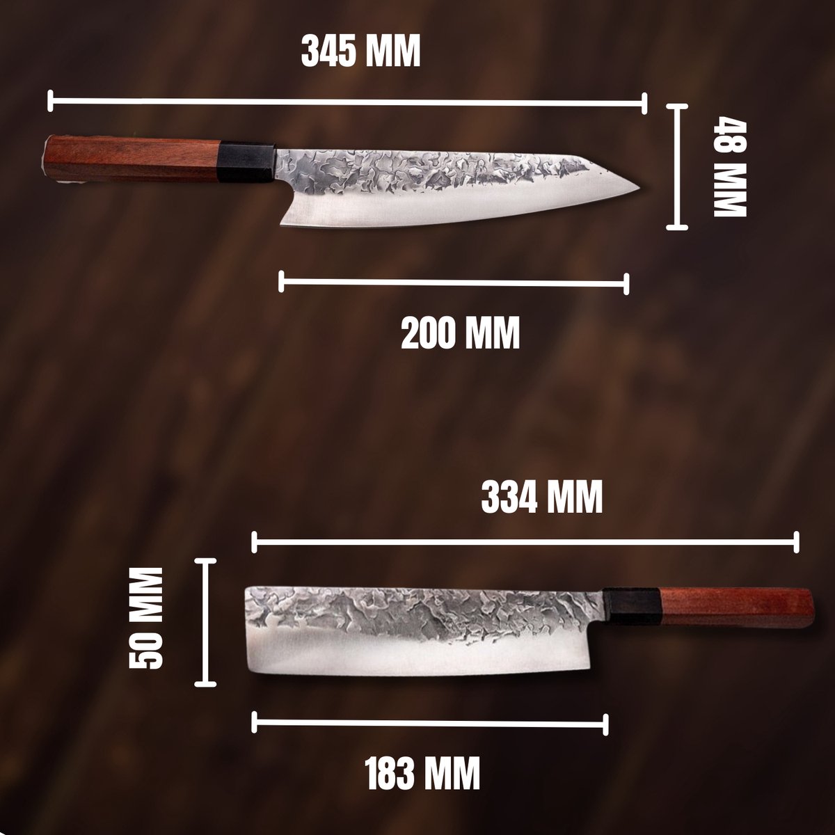Couteaux Japonais - Couteau à Sushi Kiritsuke et Nakiri - Couteau de  Chef