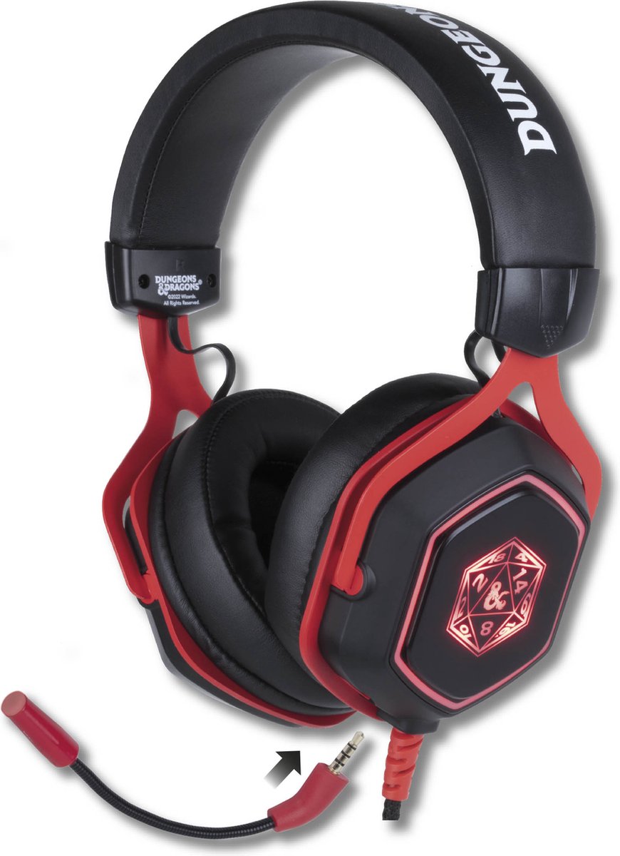 Dungeons & Dragons - pc gaming headset - D20 - backlight - afneembare micfroon - USB plug & play - 7.1 surround