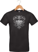 1966 - Classic - Vintage - Premium Quality - T-shirt - 100% katoen - leeftijd - geboortejaar - verjaardag en feest - cadeau - kado - unisex - zwart - maat 3XL