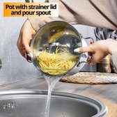 Bol.com Tokio Kookpannenset Roestvrij Staal | Glazen Deksel | Interne Maataanduiding | Inductie (2 L Ø 16 + 3 L Ø 18 + 4.75 L Ø 22) aanbieding