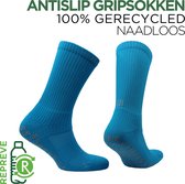 Norfolk - Chaussettes - 100% Recyclées Sans Couture avec Amorti Cheville - Grip Socks Voetbal - Blauw - 39-42 - Lézard