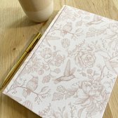 Writemoments - A5 Notitieboek - Birds and flowers - linnen omslag - hardcover - notebook