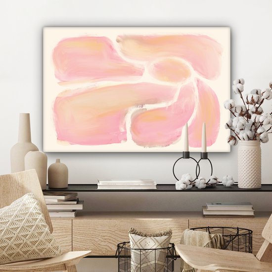 Tableau sur toile Fleurs - Rose - Nature - Boho - 180x120 cm - Décoration murale XXL