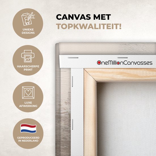 Tableau sur toile Art moderne - Abstrait - Beige - 140x90 cm - Décoration murale