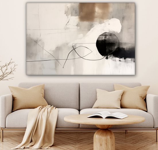 Tableau sur toile Art abstrait - Grijs - Industriel - 140x90 cm - Décoration murale