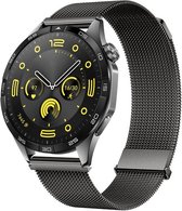 Milanees bandje - geschikt voor Huawei Watch GT / GT Runner / GT2 46 mm / GT 2E / GT 3 46 mm / GT 3 Pro 46 mm / GT 4 46 mm / Watch 3 / Watch 3 Pro / Watch 4 / Watch 4 Pro - antraciet