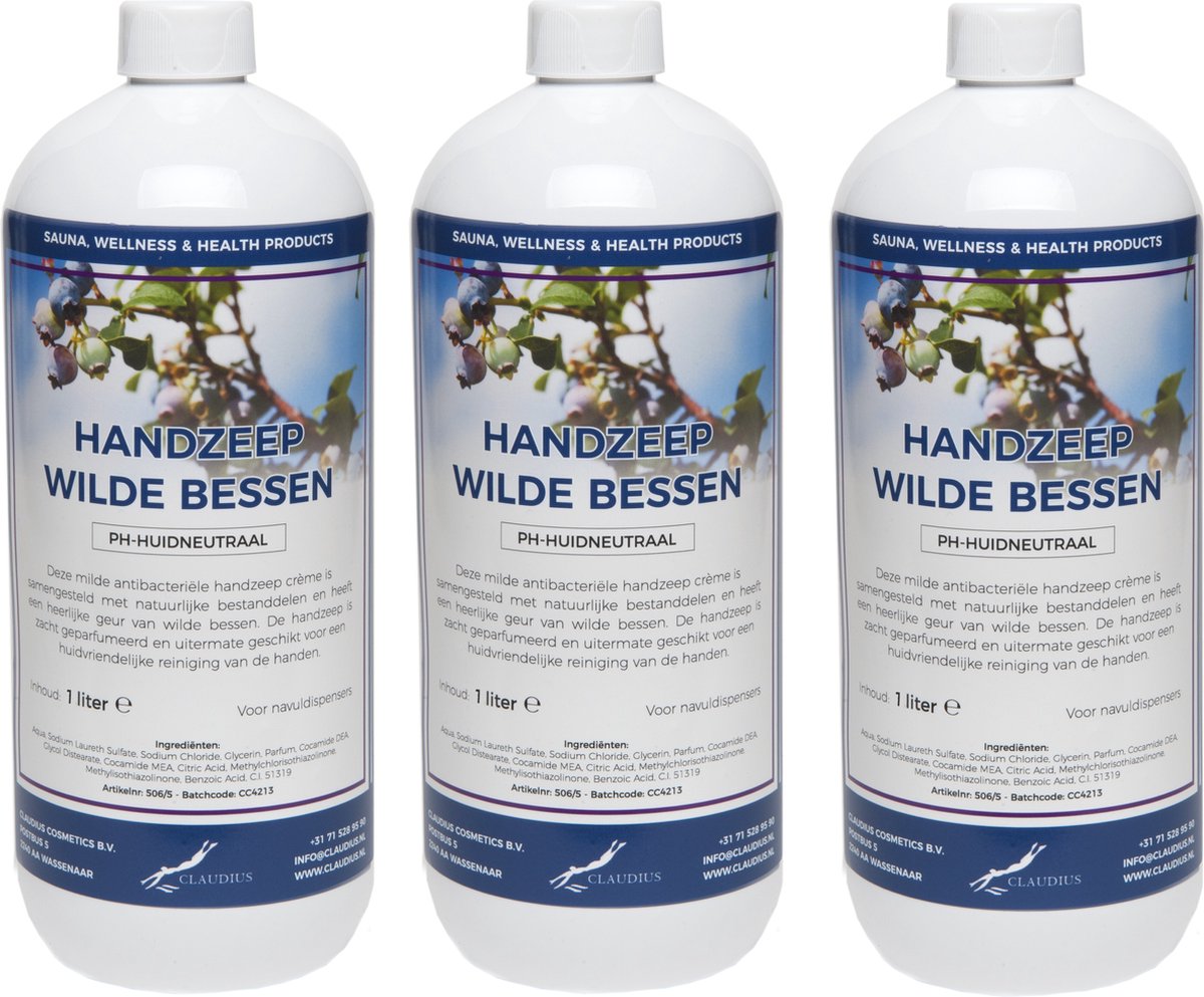 Goedkoopste Handzeep Wilde Bessen 1 liter - set van 3 stuks
