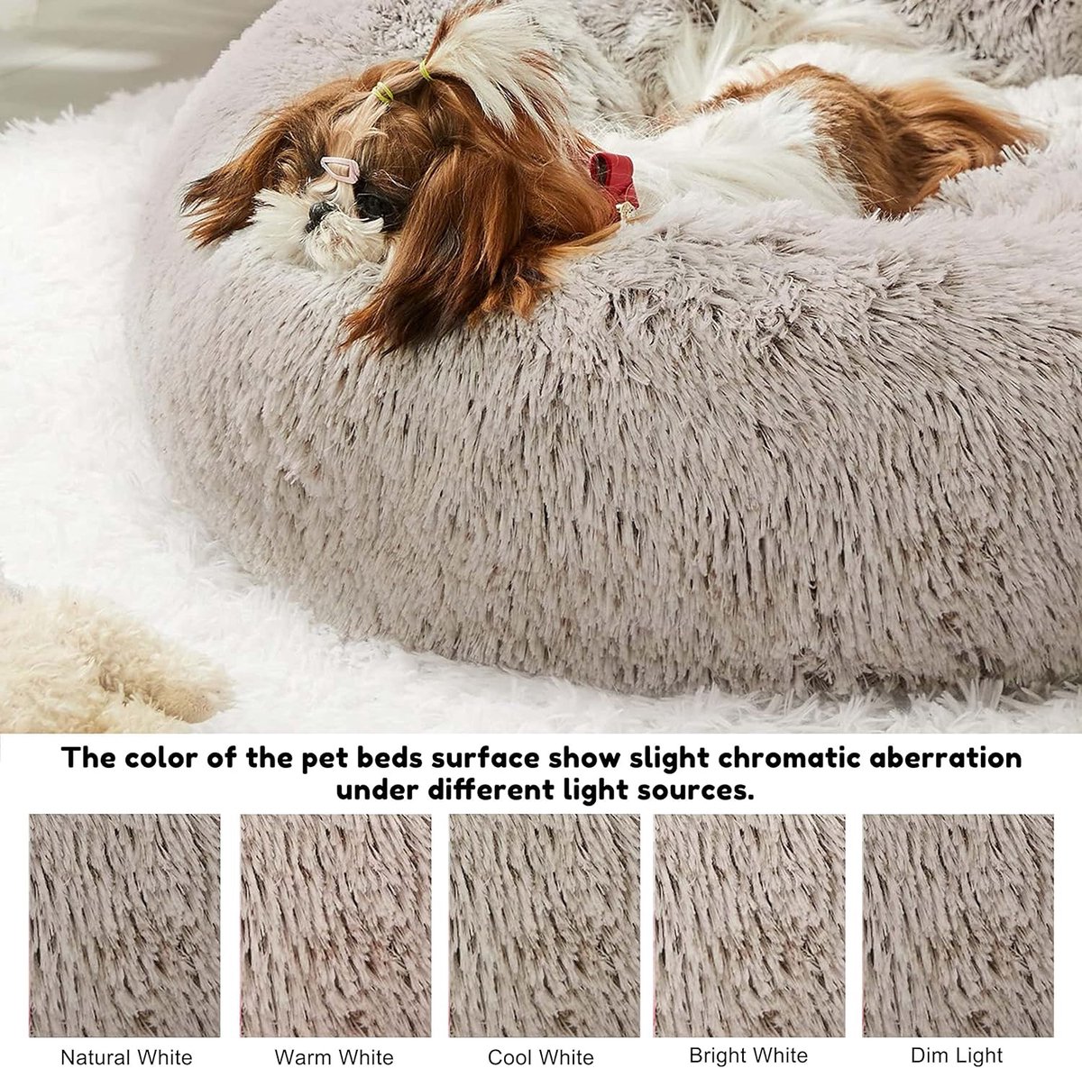 Kattenbed, rond, grot met capuchon, pluizige hondenbedden, knusse