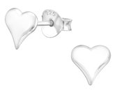 Joy|S - Zilveren hartje oorbellen - 6 x 7 mm - kinderoorbellen