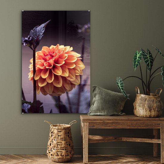 MuchoWow® Peinture sur verre - Fleurs - Chrysanthème - Macro - Plantes - 80x120 cm - Peintures sur verre acrylique - Photo sur Glas