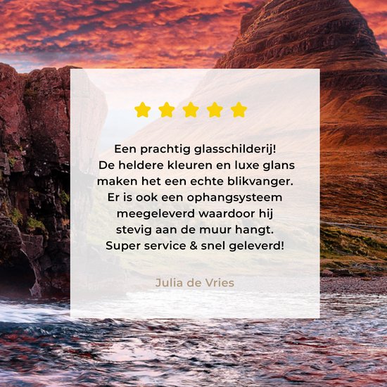 Peinture sur verre - Photo sur verre - Islande - Cascade - Berg - Verre acrylique - Décoration murale - Peinture cascade - Peinture sur verre - 160x120 cm - Décoration murale