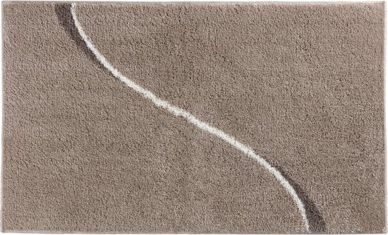 Casilin Badmat Antislip 60x100cm Carve - Waterabsorberende Badkamermat - Wasbaar en Sneldrogend - Voor Douche en Bad - Hoogpolig - Acryl - Rechthoek - Sand