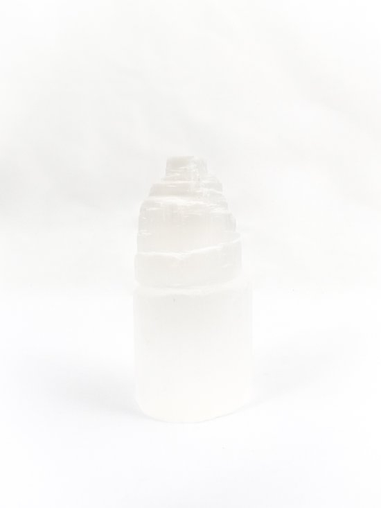 Seleniet Mini Torentje - Witte Seleniet - 6,5cm hoog